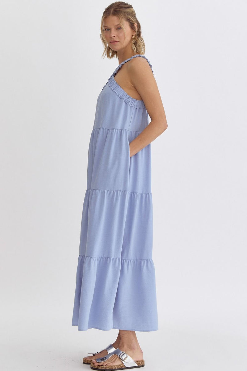 Mood Booster Midi Dress in Chambray