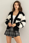 Back And Forth Cardigan in Black/White