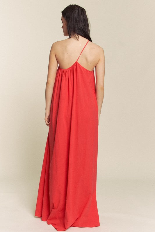 Warm Hearted Maxi Dress in Red