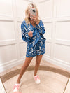 Bow PJ Shorts in Blue