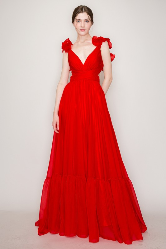 Stunning Sights Maxi Dress in Red