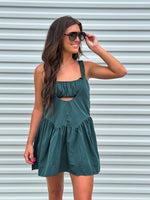 It's A Winner Romper in Hunter Green