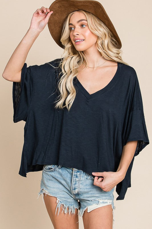 Keeping It Basic Top in Navy