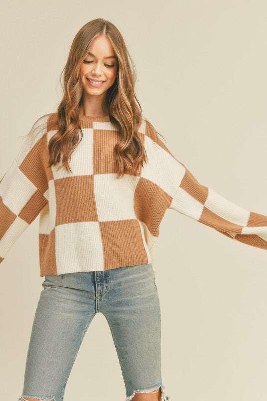 Moment In Time Sweater in Camel/Ivory