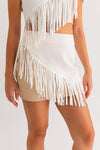 Shake Things Up Skirt in White/Taupe