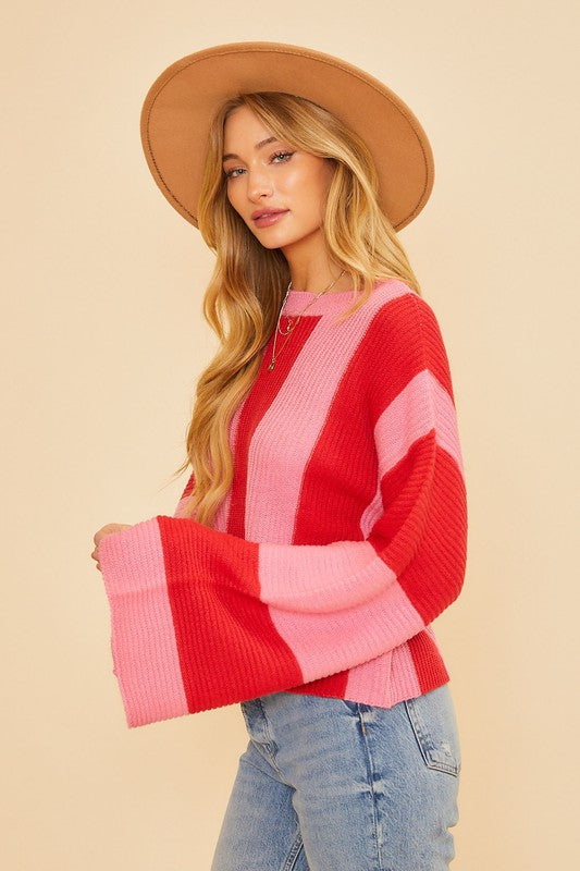 Love On Top Sweater in Pink