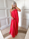 Warm Hearted Maxi Dress in Red