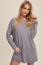 Into You Tunic Dress in Grey