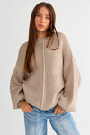 Soft Side Sweater in Beige
