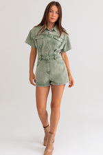 High Stakes Romper in Olive