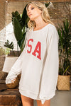 USA Graphic Sweatshirt in Cream