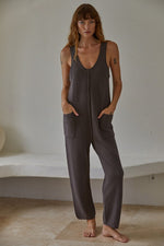 Hit Reply Jumpsuit in Brown