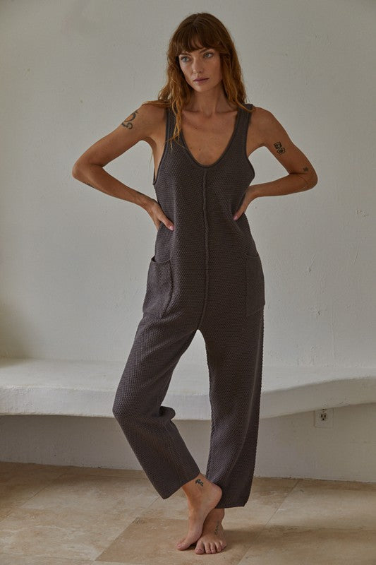 Hit Reply Jumpsuit in Brown