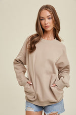 Arrive On Time Sweatshirt in Taupe