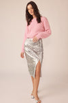Tis The Season Midi Skirt in Silver