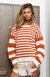 Snuggle Up Sweater in Ivory/Rust