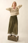 Peaceful Soul Maxi Skirt in Olive