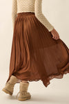 Peaceful Soul Maxi Skirt in Brown