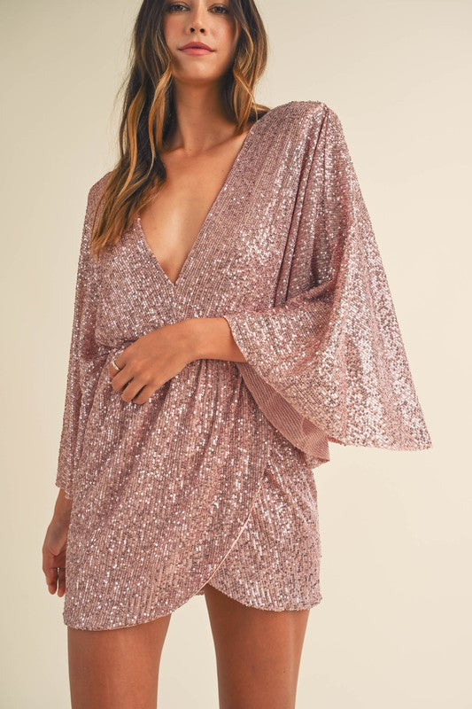Life Of The Party Dress in Mauve