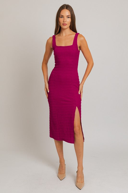 Loud and Clear Midi Dress in Magenta