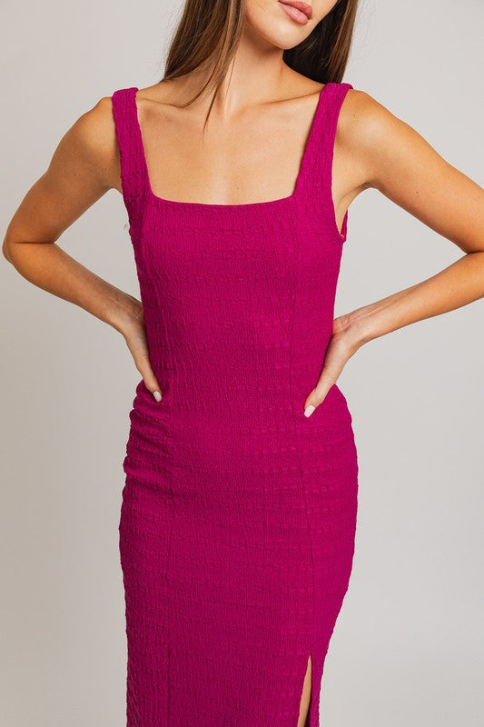 Loud and Clear Midi Dress in Magenta