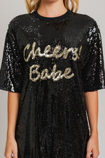 Cheers Babe Tunic Dress in Black