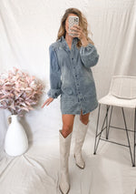 Hush The Fuss Dress in Denim