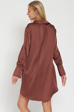 Stay Pleased Dress in Brown