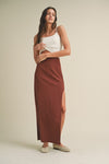 Quick Answer Maxi Skirt in Brown