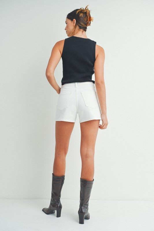 Ray Of Radiance Denim Shorts in White