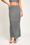 Over and Out Maxi Skirt in White/Black