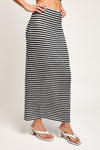 Over and Out Maxi Skirt in White/Black