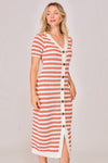 Imagine It Midi Dress in Ivory/Coral