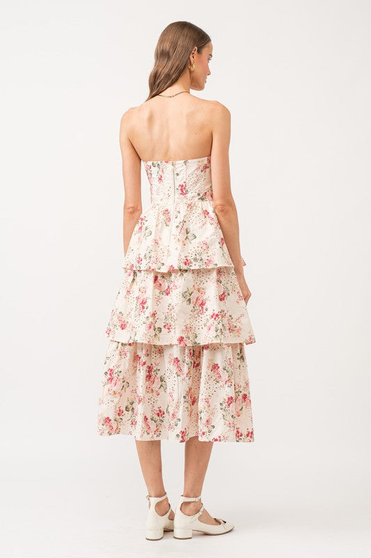 Garden Secrets Midi Dress in Natural