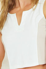 Your Guess Tank Top in White/Tan