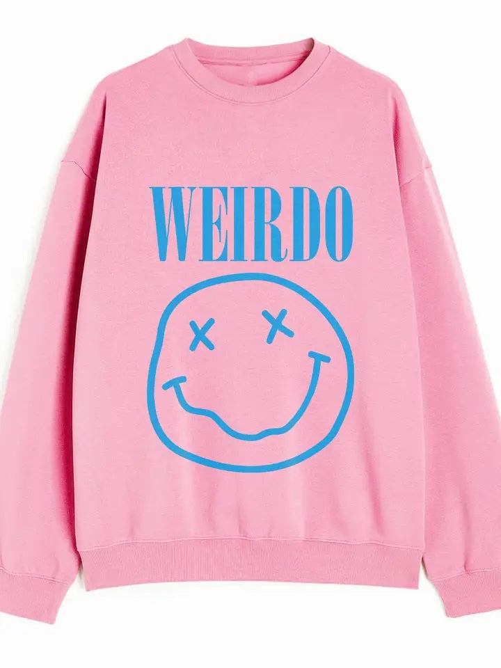 Weirdo Graphic Sweatshirt in Pink