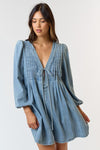 Convey My Love Romper in Denim