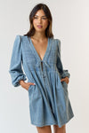 Convey My Love Romper in Denim