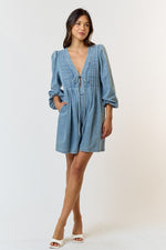 Convey My Love Romper in Denim