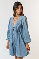 Convey My Love Romper in Denim