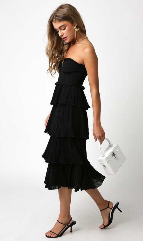 Handle With Care Midi Dress in Black