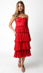 Handle With Care Midi Dress in Red