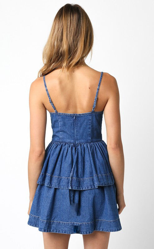 Hang Around Dress in Denim