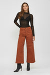 Chit Chat Wide Leg Jeans in Rust