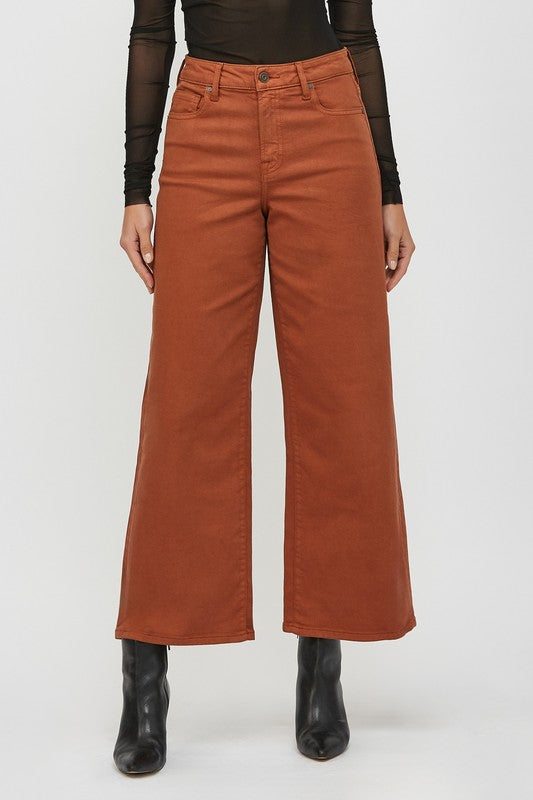 Chit Chat Wide Leg Jeans in Rust