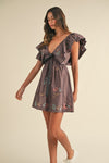 Fall Florals Dress in Dark Purple