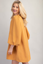 Falling Leaves Dress in Mustard