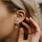 Daisy Huggie Hoop Earrings in Gold