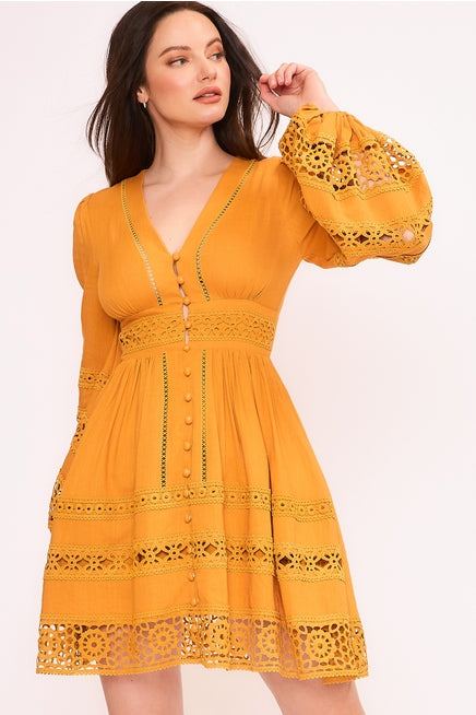 Connecting With You Dress in Pumpkin