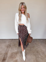 East Or West Midi Skirt in Brown